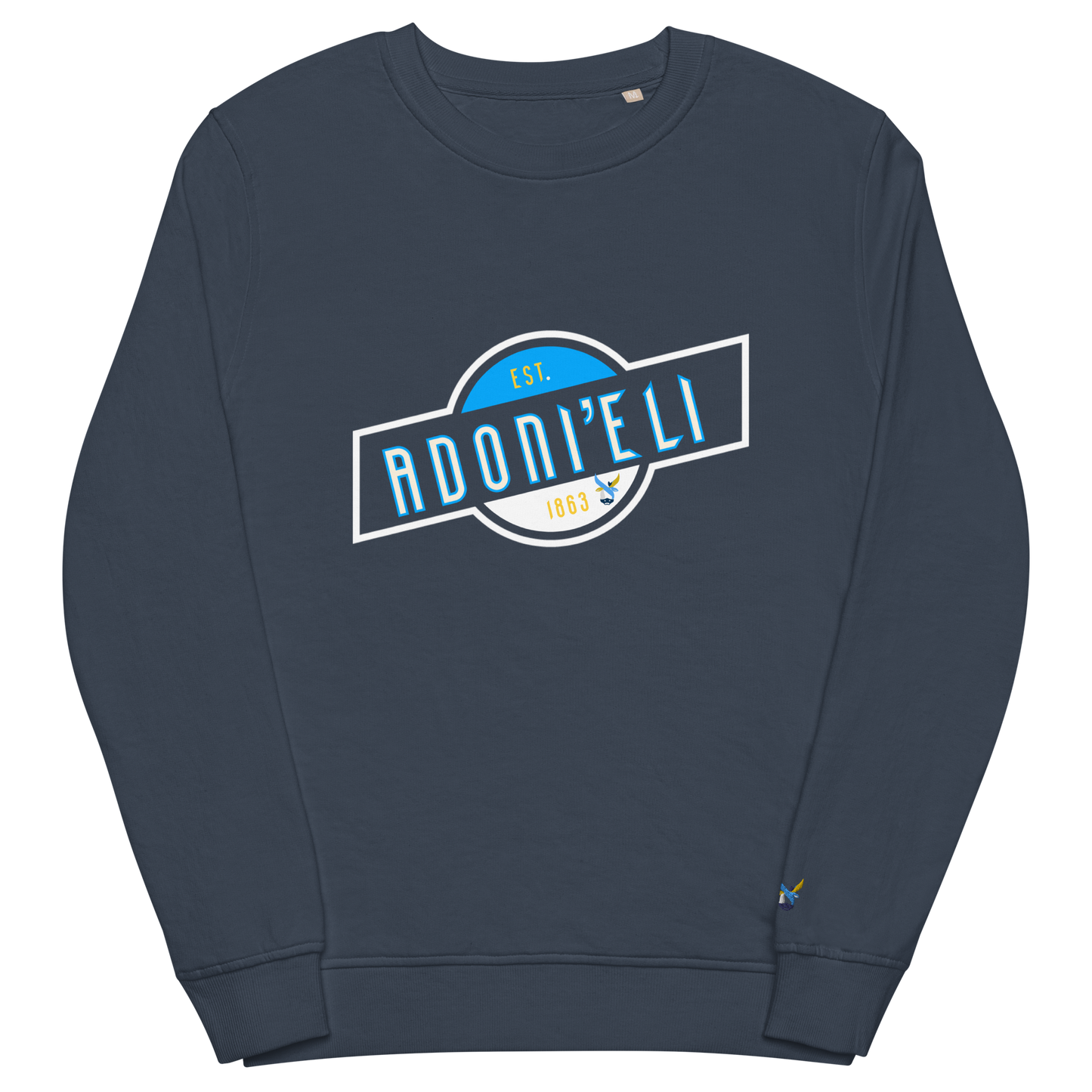 ADONI’ELI organic sweatshirt w/Blue ALEPH LOGO