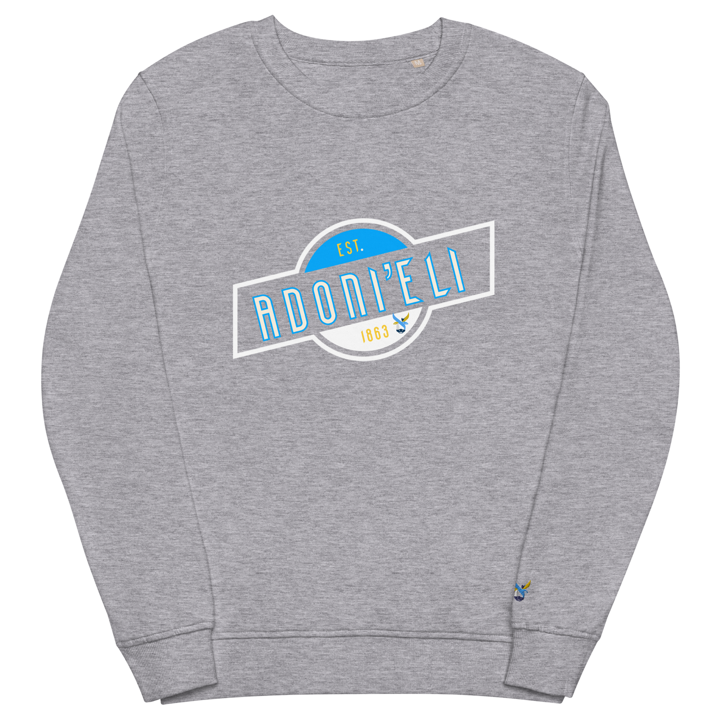 ADONI’ELI organic sweatshirt w/Blue ALEPH LOGO