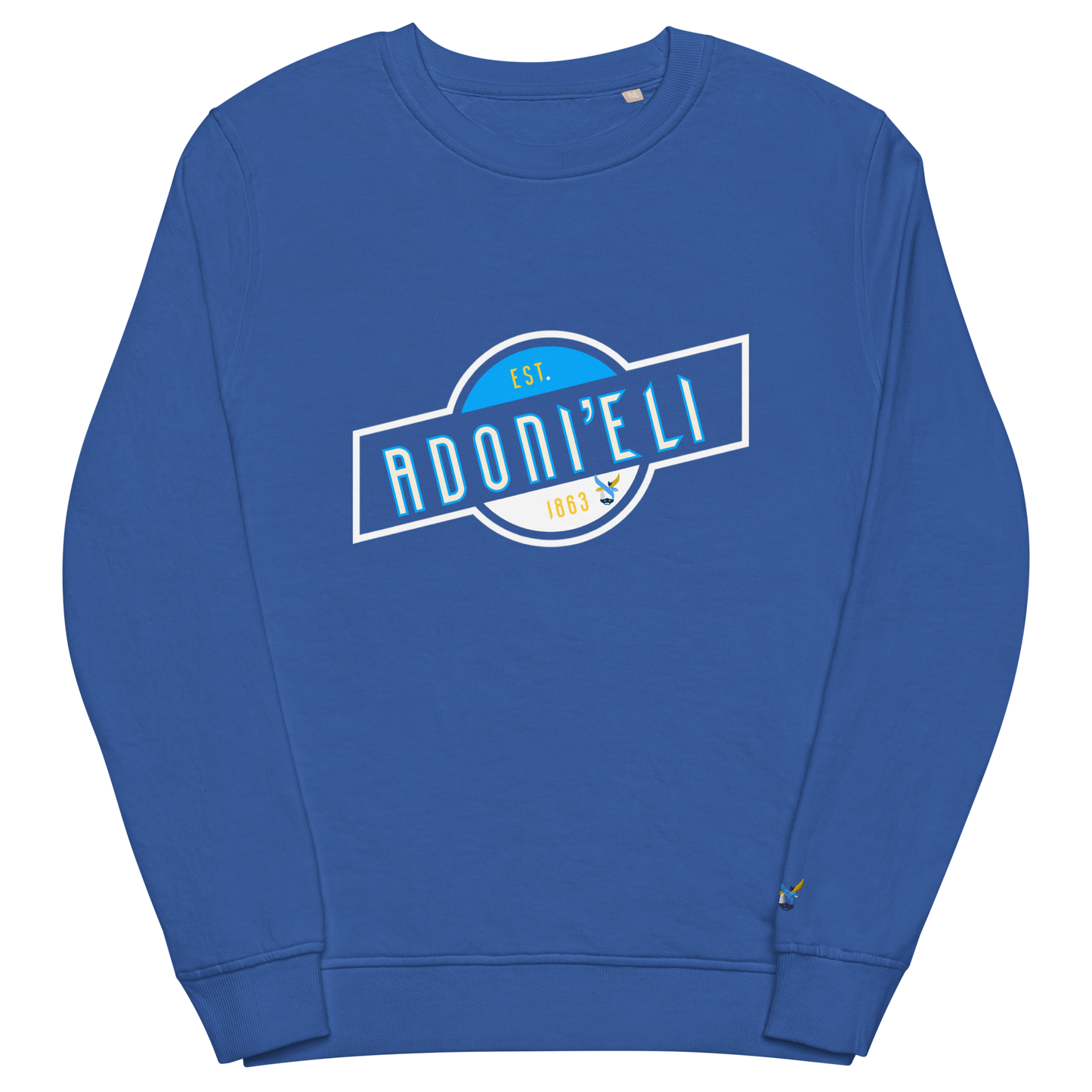 ADONI’ELI organic sweatshirt w/Blue ALEPH LOGO
