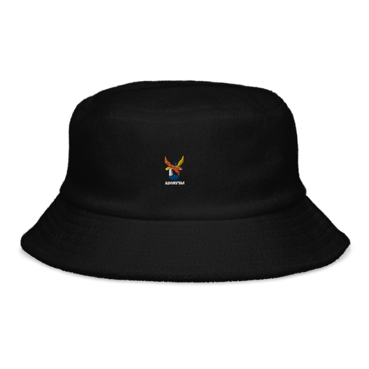 Unstructured terry cloth bucket hat